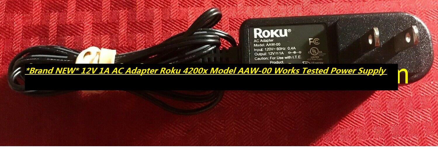 *Brand NEW* 12V DC 1A AC Adapter Roku 4200x Model AAW-00 Works Tested Power Supply